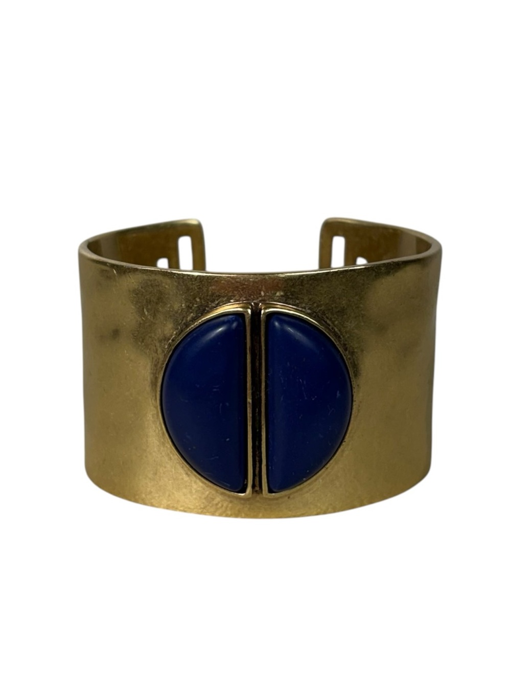 Lucky Brand Y2K Gold Blue Beaded Cuff Bracelet Costume Bohemian Indie Sleaze OS